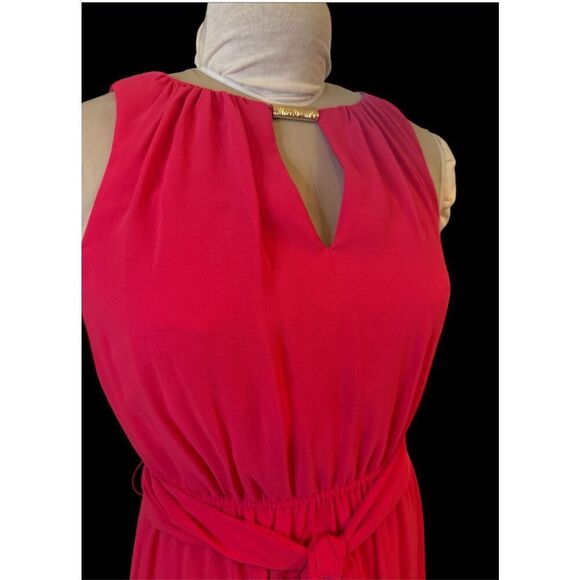 Vince Camuto Fliowy Blouson Halter Maxi Dress Sz. 6 Red - Picture 5 of 8
